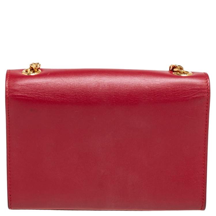 Pre Owned Saint Laurent Red Leather Small Kate Tassel Crossbody Bag