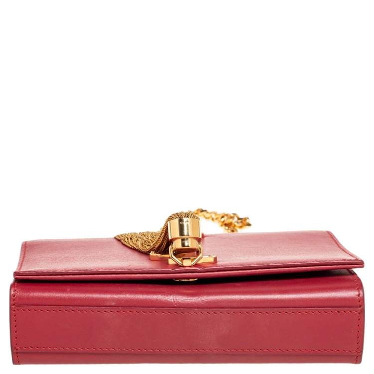 Pre Owned Saint Laurent Red Leather Small Kate Tassel Crossbody Bag