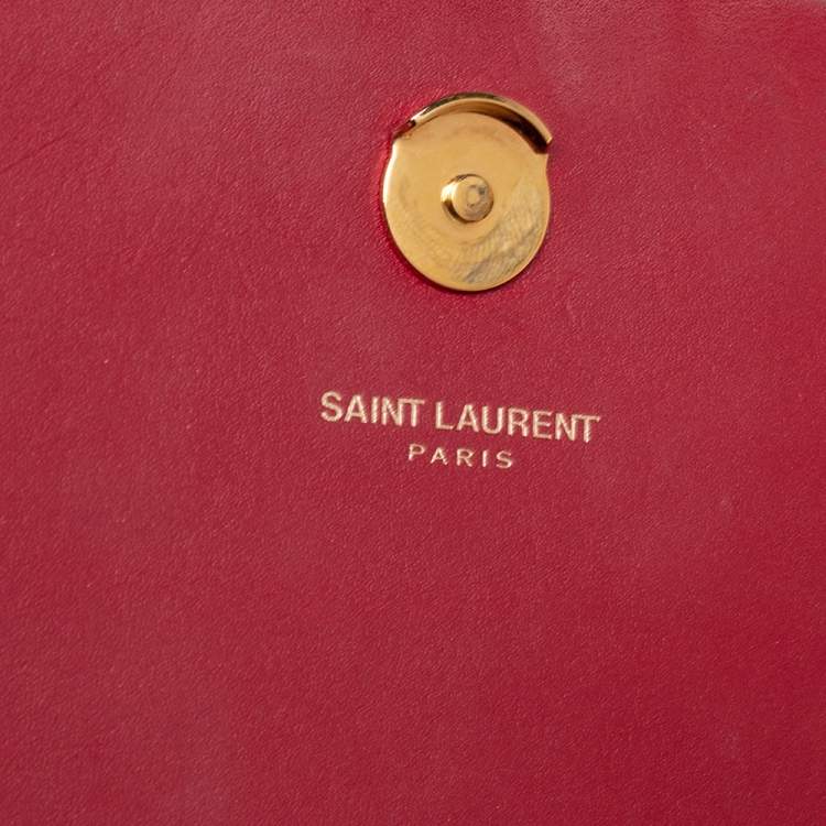 Pre Owned Saint Laurent Red Leather Small Kate Tassel Crossbody Bag