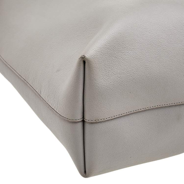 Pre Owned Saint Laurent Grey Leather E/W Shopper Tote