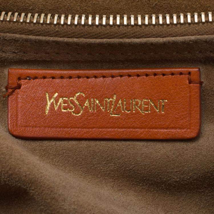 Pre Owned Yves Saint Laurent Tri Color Leather Large Muse Two Top Handle Bag