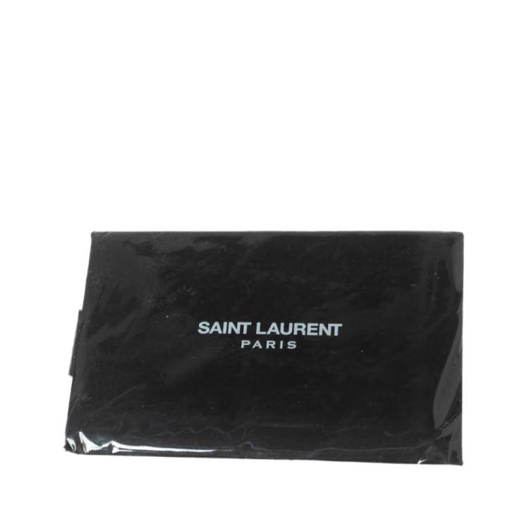 Pre Owned Saint Laurent Black Leather E/W Shopping Tote