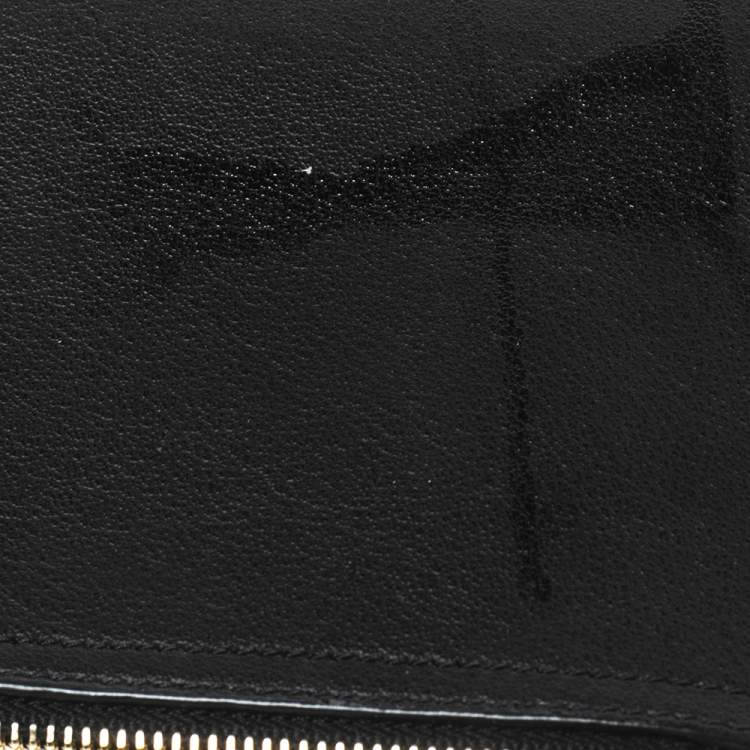 Pre Owned Saint Laurent Black Leather E/W Shopping Tote