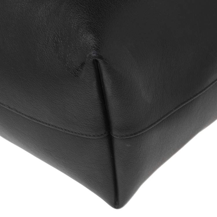 Pre Owned Saint Laurent Black Leather E/W Shopping Tote