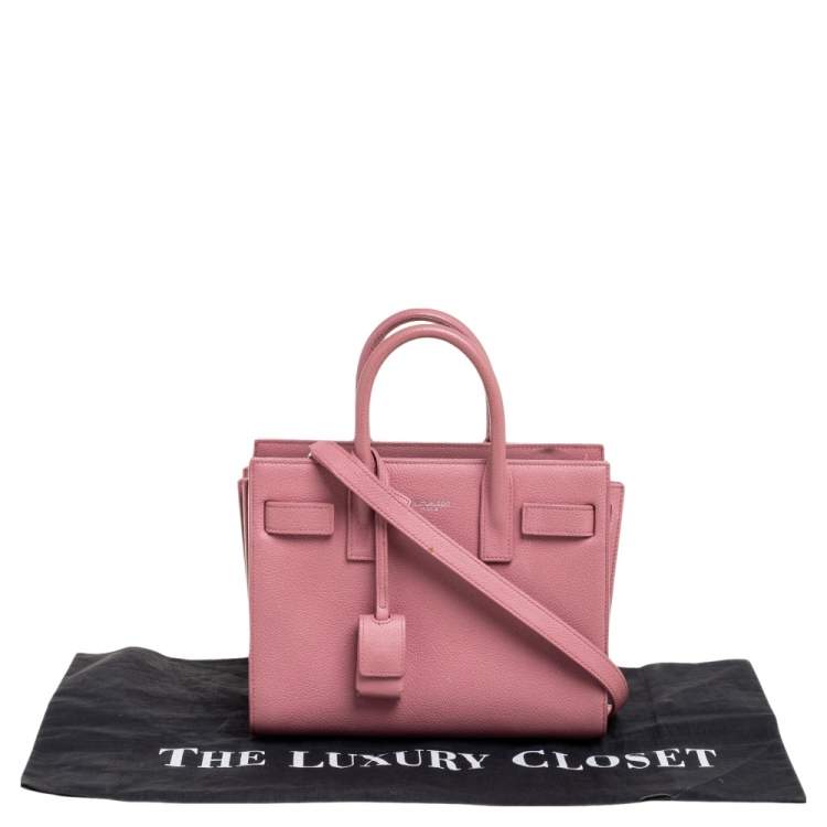 Pre Owned Saint Laurent Rose Pink Leather Nano Classic Sac De Jour Tote