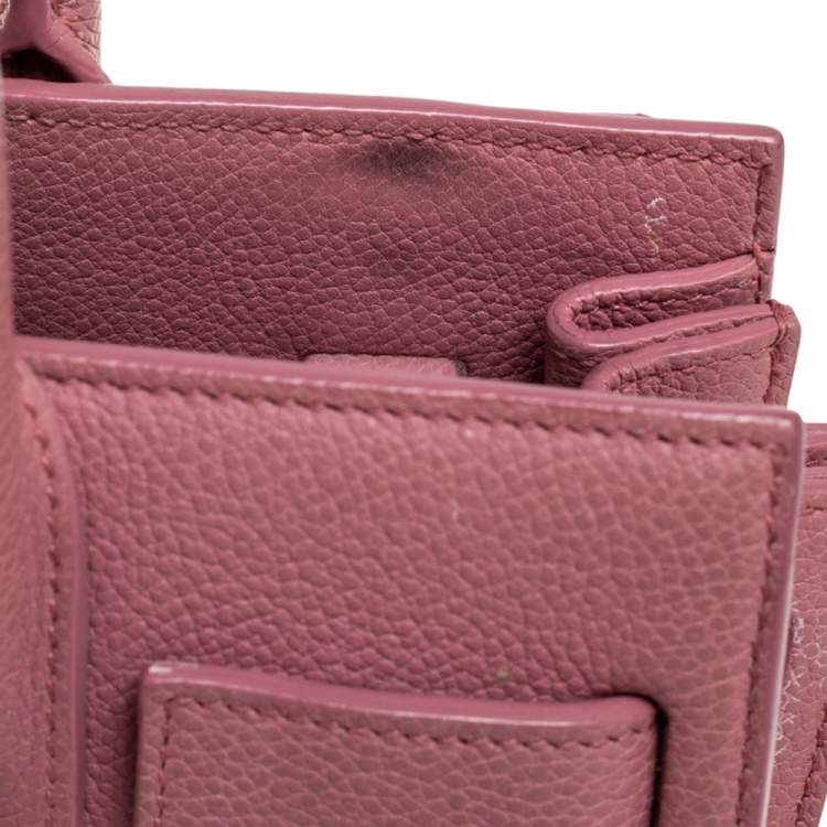 Pre Owned Saint Laurent Rose Pink Leather Nano Classic Sac De Jour Tote