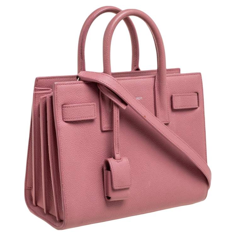 Pre Owned Saint Laurent Rose Pink Leather Nano Classic Sac De Jour Tote
