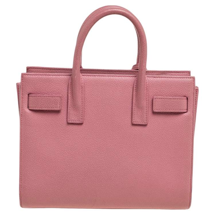Pre Owned Saint Laurent Rose Pink Leather Nano Classic Sac De Jour Tote