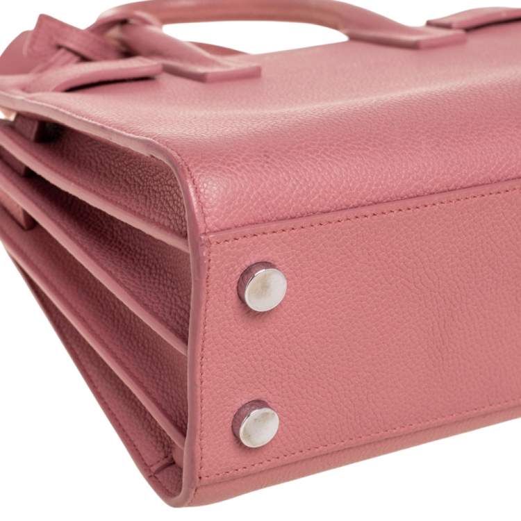 Pre Owned Saint Laurent Rose Pink Leather Nano Classic Sac De Jour Tote