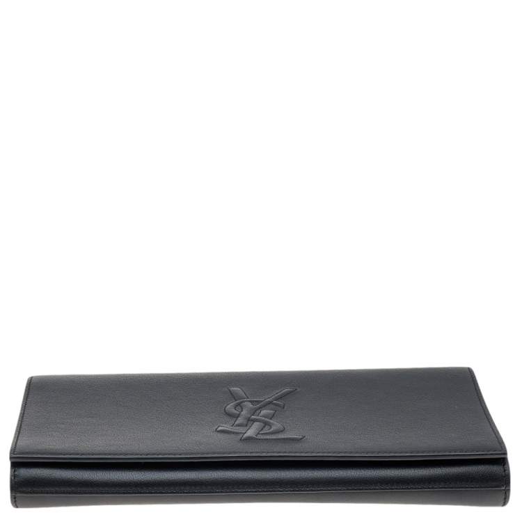 Pre Owned Yves Saint Laurent Black Leather Belle De Jour Flap Clutch