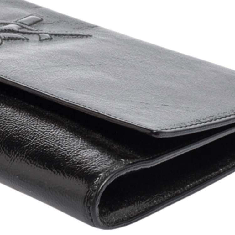 Pre Owned Yves Saint Laurent Black Patent Leather Belle De Jour Flap Clutch