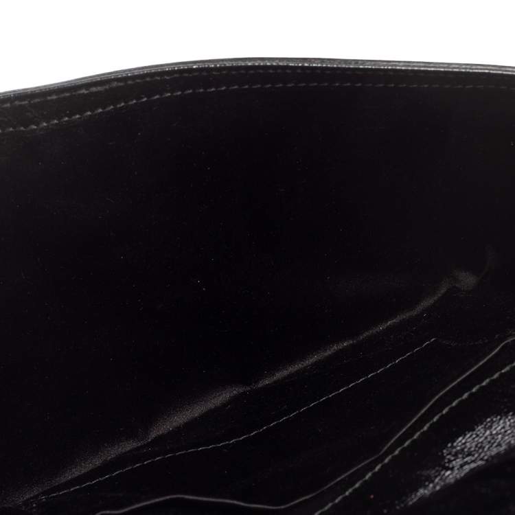 Pre Owned Yves Saint Laurent Black Patent Leather Belle De Jour Flap Clutch