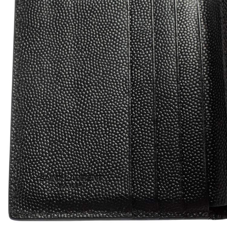 مملوكة مسبقًا Saint Laurent Black Leather Trifold Wallet