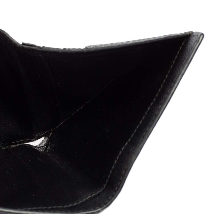 مملوكة مسبقًا Saint Laurent Black Leather Trifold Wallet