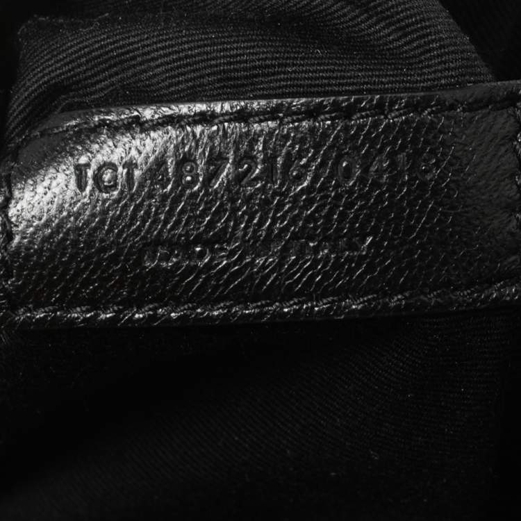 Pre Owned Saint Laurent Black Matelassé Leather Medium LouLou Shoulder Bag