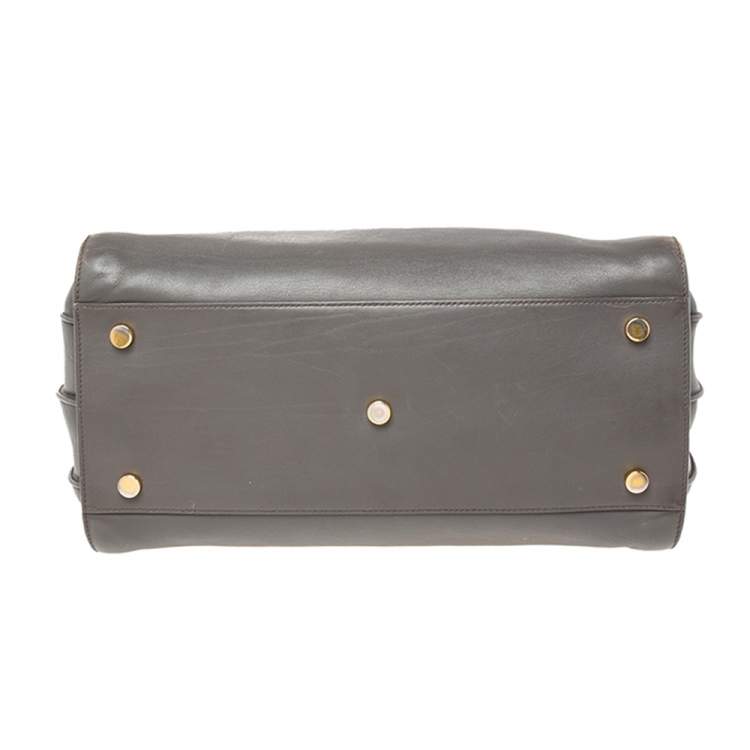 Pre Owned Saint Laurent Grey Leather Small Classic Sac De Jour Tote