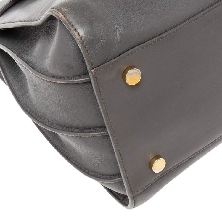 Pre Owned Saint Laurent Grey Leather Small Classic Sac De Jour Tote