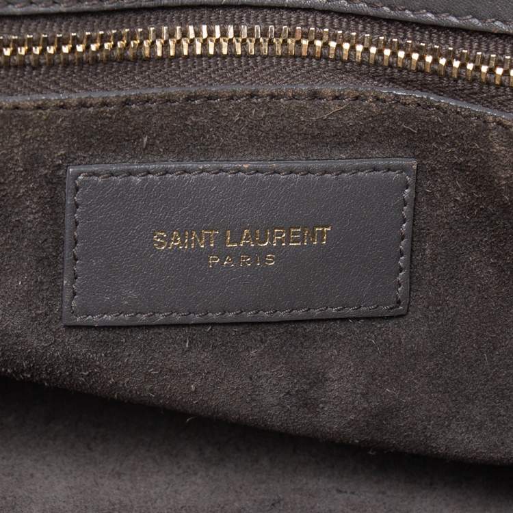 Pre Owned Saint Laurent Grey Leather Small Classic Sac De Jour Tote