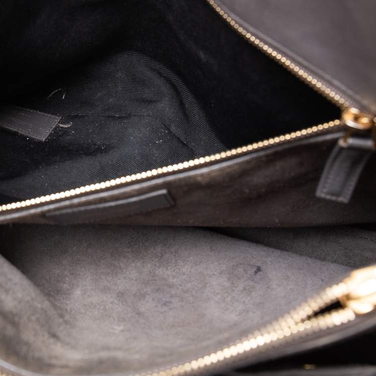 Pre Owned Saint Laurent Grey Leather Small Classic Sac De Jour Tote