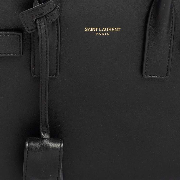 Pre Owned Saint Laurent Black Leather Nano Classic Sac De Jour Tote