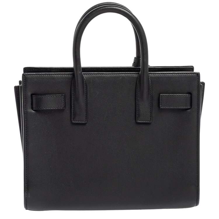Pre Owned Saint Laurent Black Leather Nano Classic Sac De Jour Tote