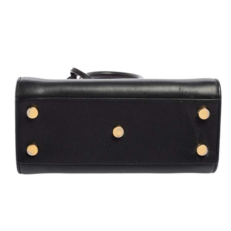 Pre Owned Saint Laurent Black Leather Nano Classic Sac De Jour Tote
