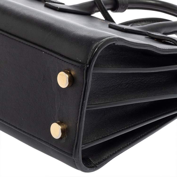 Pre Owned Saint Laurent Black Leather Nano Classic Sac De Jour Tote