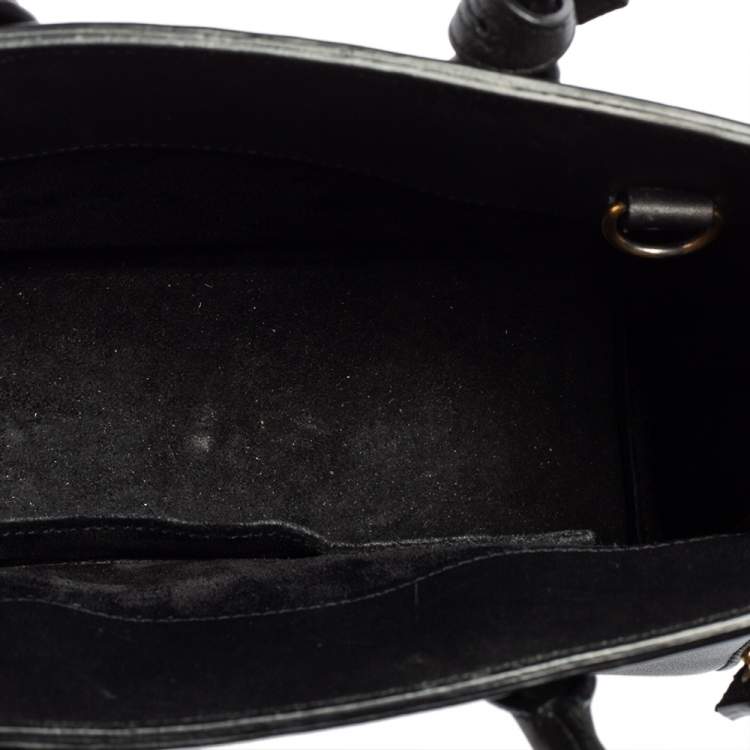 Pre Owned Saint Laurent Black Leather Nano Classic Sac De Jour Tote