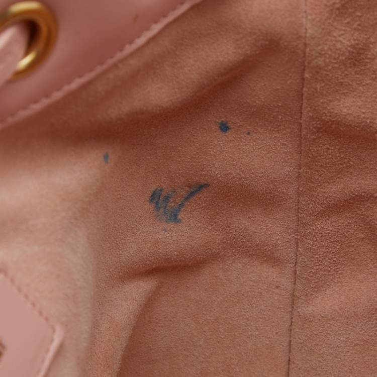 Pre Owned Saint Laurent Beige Leather Emmanuelle Bucket Drawstring Bag