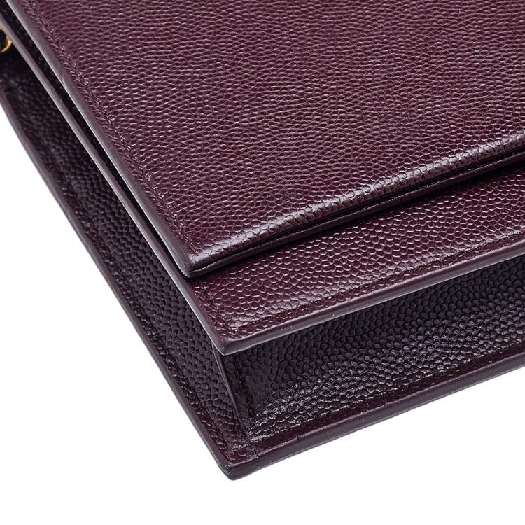 Pre Owned Saint Laurent Burgundy Leather Small Kate Tassel Shoulder Bag