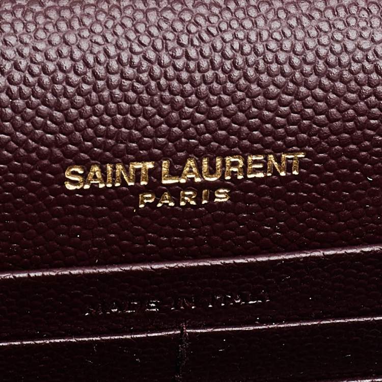 Pre Owned Saint Laurent Burgundy Leather Small Kate Tassel Shoulder Bag