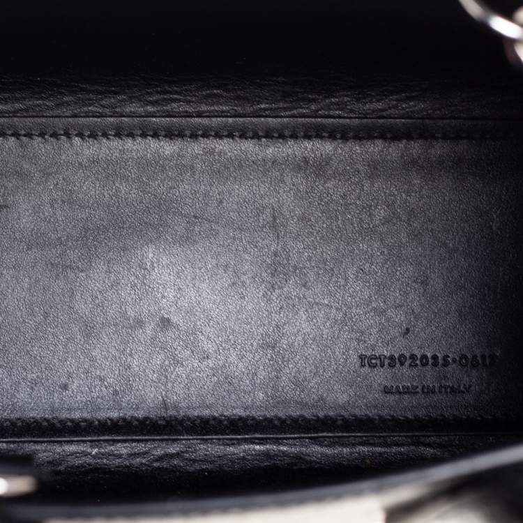 Pre Owned Saint Laurent Black Croc Embossed Leather Nano Classic Sac De Jour Tote