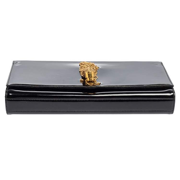 Pre Owned Saint Laurent Black Patent Leather Kate Tassel Clutch