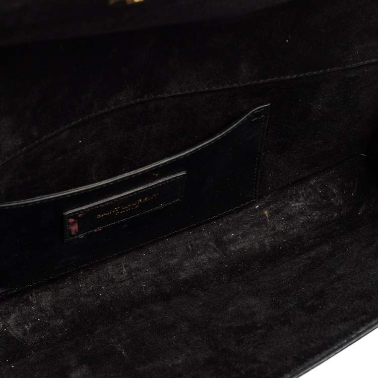 Pre Owned Saint Laurent Black Patent Leather Kate Tassel Clutch