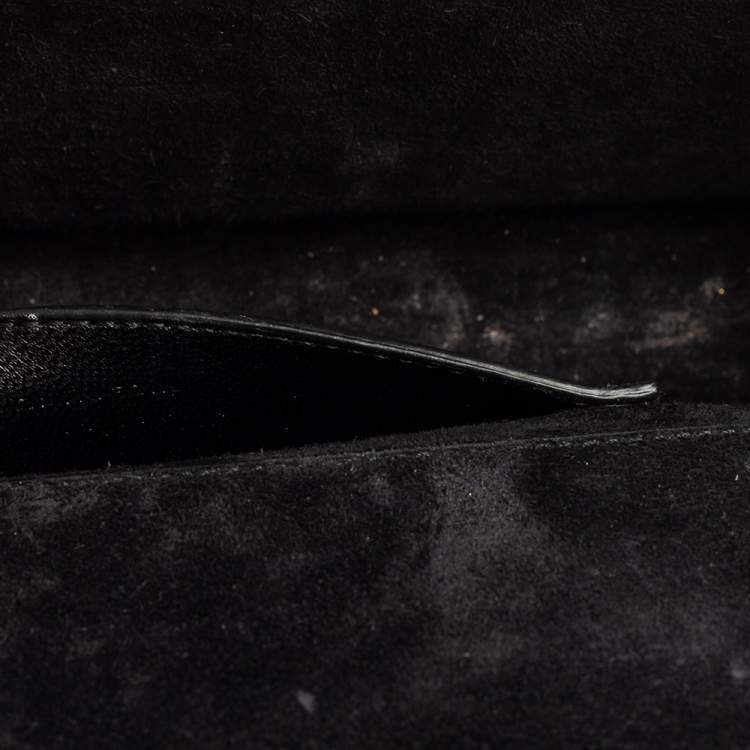Pre Owned Saint Laurent Black Patent Leather Kate Tassel Clutch