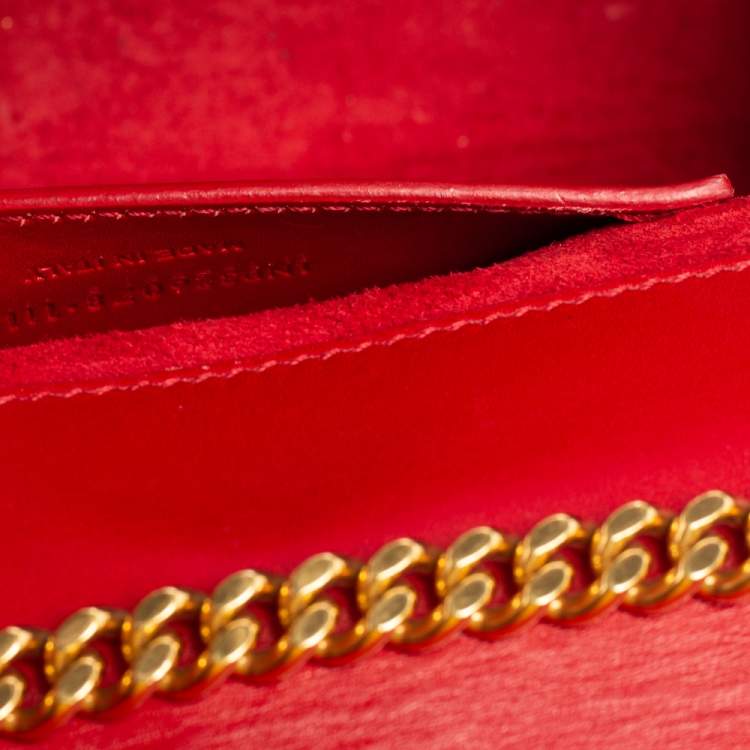Pre Owned Saint Laurent Red Leather Kate Tassel Shoulder Bag