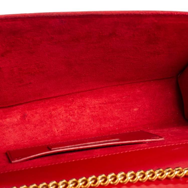 Pre Owned Saint Laurent Red Leather Kate Tassel Shoulder Bag