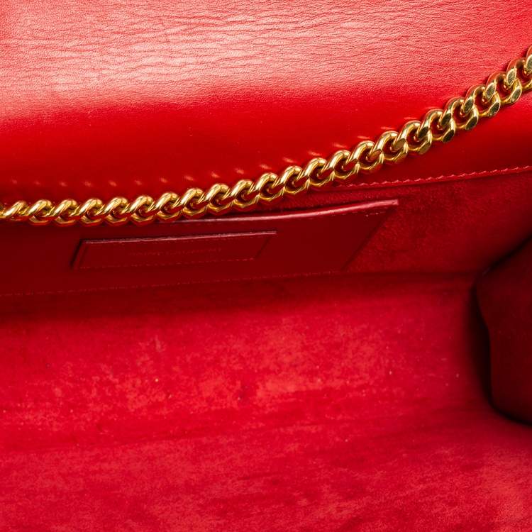 Pre Owned Saint Laurent Red Leather Kate Tassel Shoulder Bag
