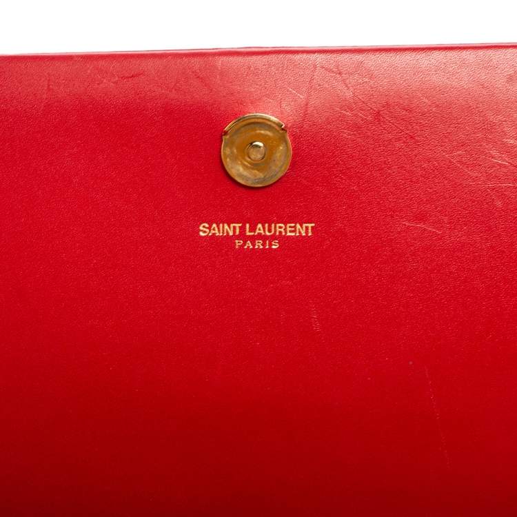 Pre Owned Saint Laurent Red Leather Kate Tassel Shoulder Bag