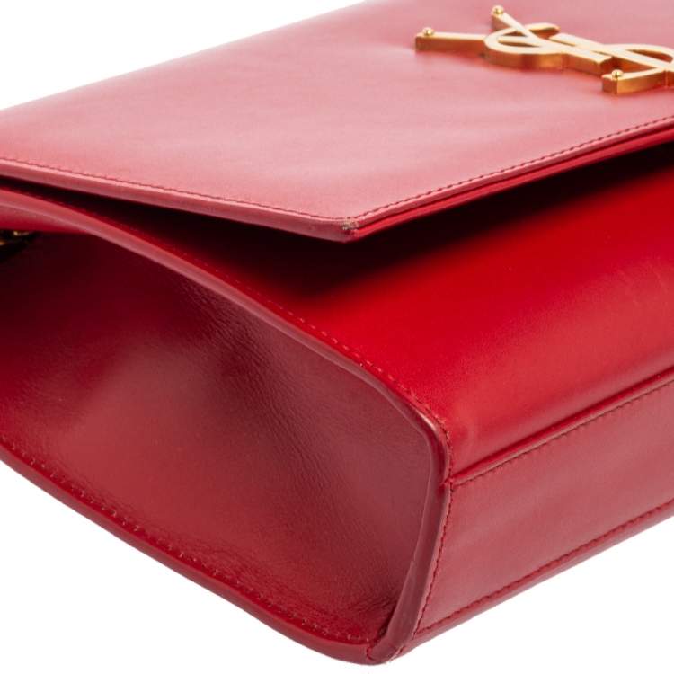 Pre Owned Saint Laurent Red Leather Kate Tassel Shoulder Bag