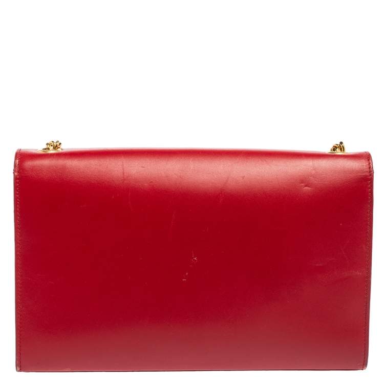 Pre Owned Saint Laurent Red Leather Kate Tassel Shoulder Bag