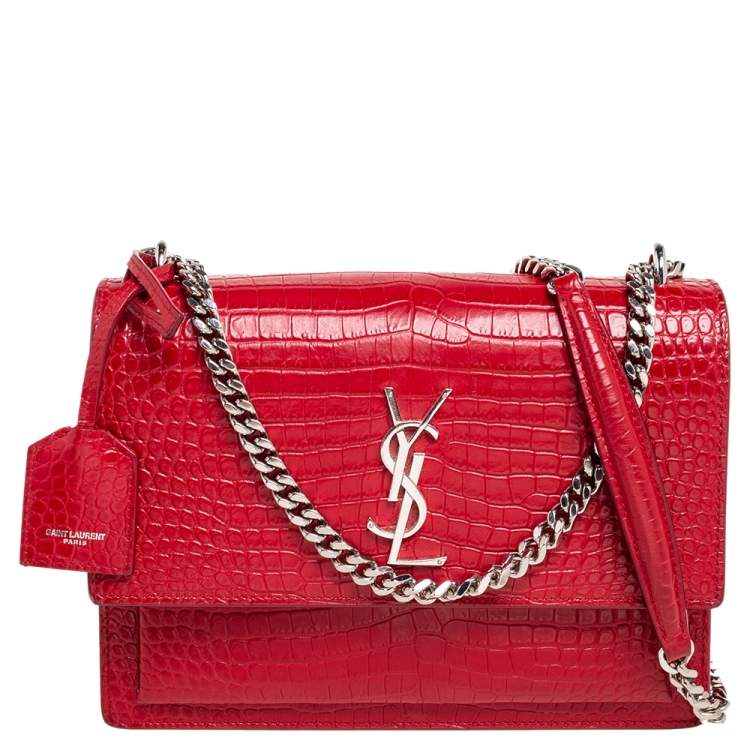 ysl red croc bag