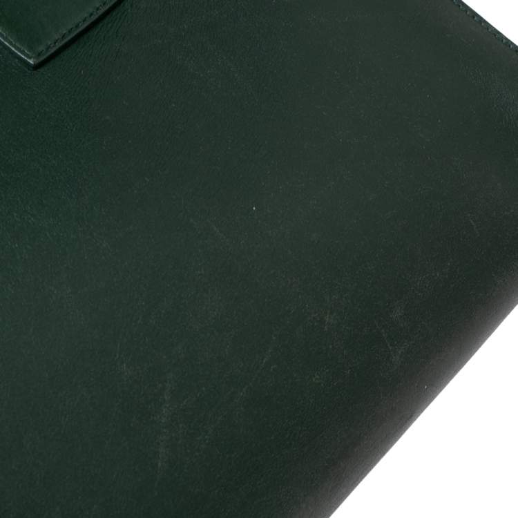 Pre Owned Saint Laurent Green Leather Small Classic Sac De Jour Tote