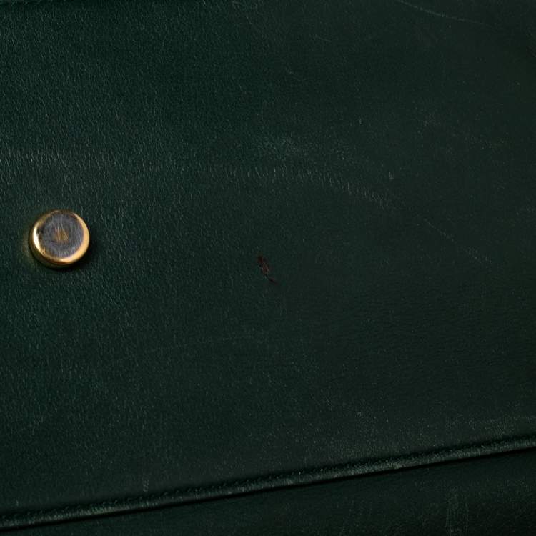 Pre Owned Saint Laurent Green Leather Small Classic Sac De Jour Tote