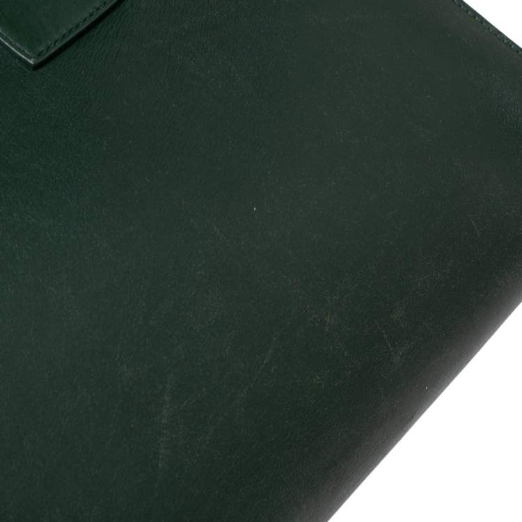 Pre Owned Saint Laurent Green Leather Small Classic Sac De Jour Tote