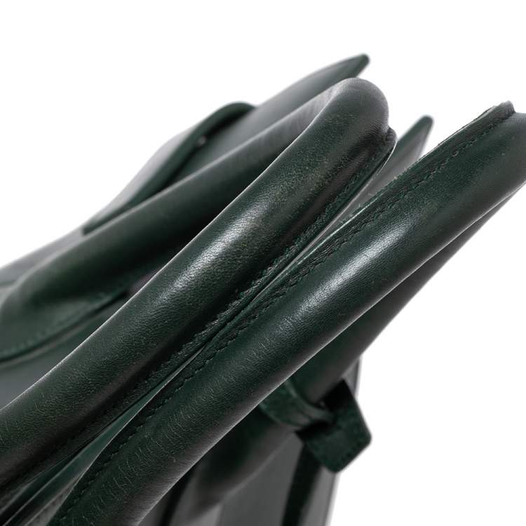 Pre Owned Saint Laurent Green Leather Small Classic Sac De Jour Tote