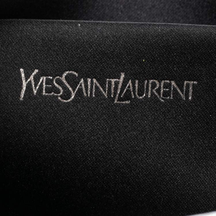 Pre Owned Yves Saint Laurent Metallic Sliver Leather Belle De Jour Flap Clutch