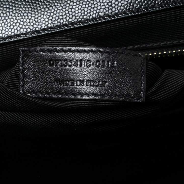 Pre Owned Saint Laurent Black Quilted Leather Envelope Shoulder Bag