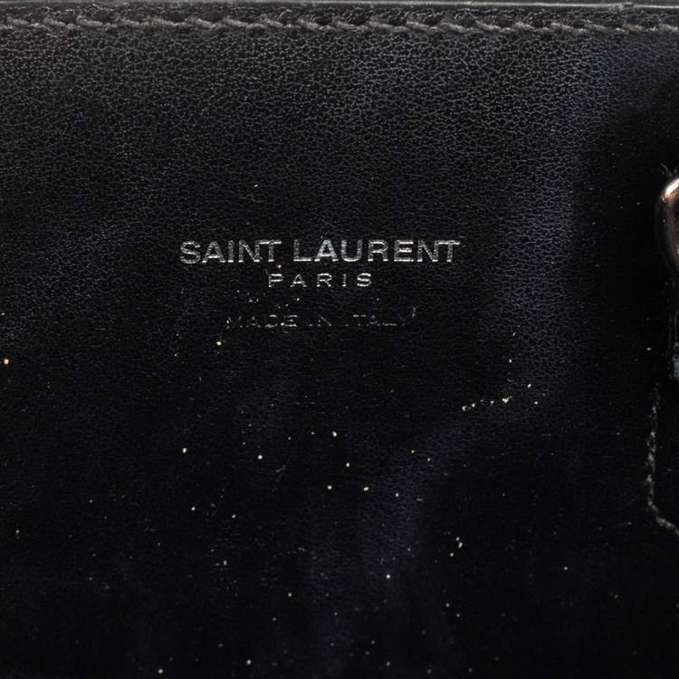 Pre Owned Saint Laurent Black Croc Embossed Leather Nano Classic Sac De Jour Tote