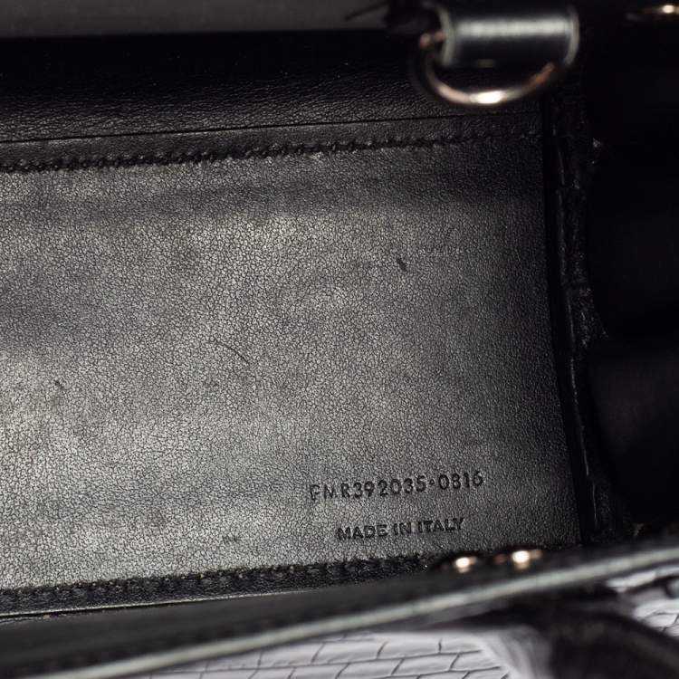 Pre Owned Saint Laurent Black Croc Embossed Leather Nano Classic Sac De Jour Tote